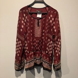 Adrianna Papell burgundy Blouse